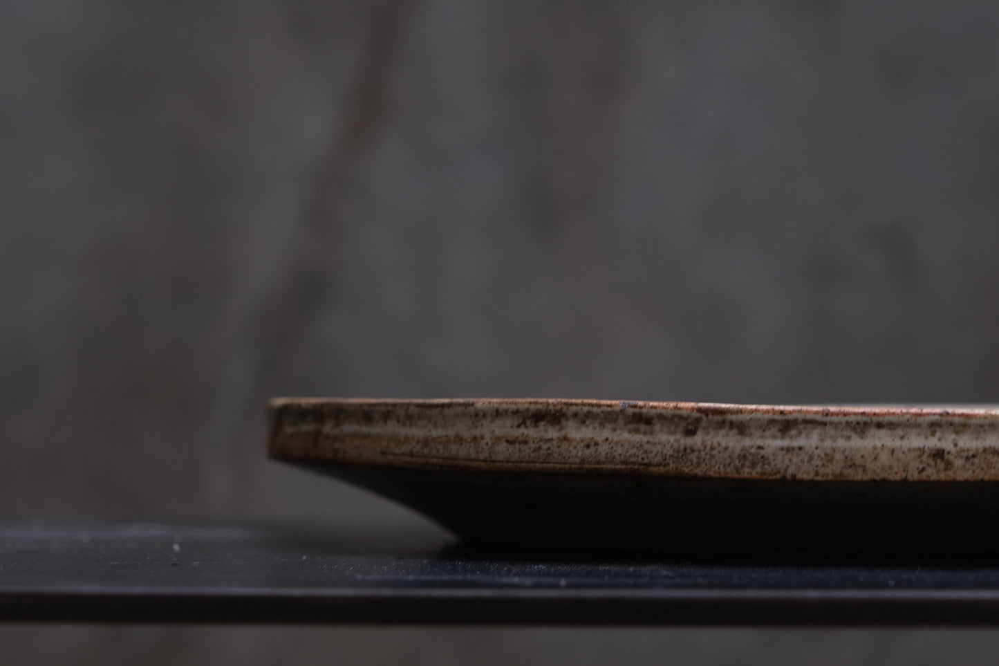 Alternate angle of Seto ware folk plate, 19th century Aichi Prefecture kiln