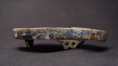 Ofuke Ware Plate, green-glazed leaf-form dish, 19c. Japan — detail view 9 of 15