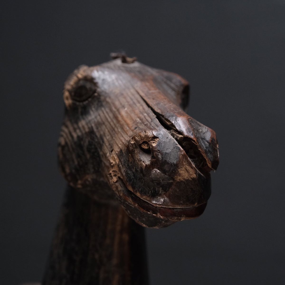 Carved wooden votive horse (shinme) from a Shinto shrine, on an inscribed Meiji-period base, view 16 of 21