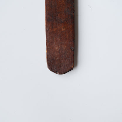 Ainu ikupasuy prayer stick carved in low relief with blade forms and a ringed boss, view 7 of 9