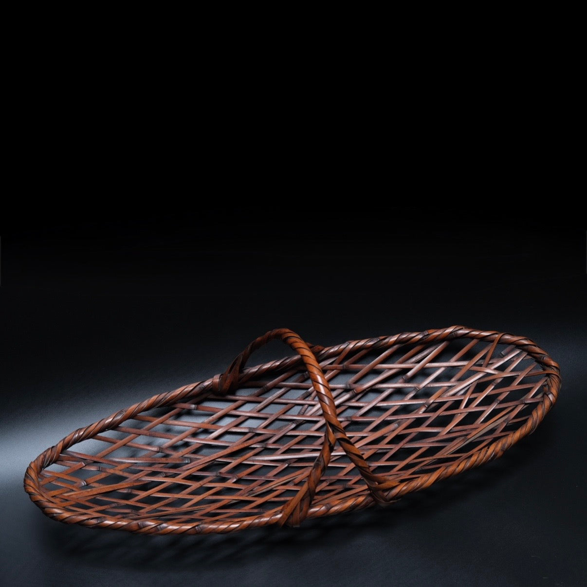 Signed Japanese bamboo basket with artist inscription, exhibition quality