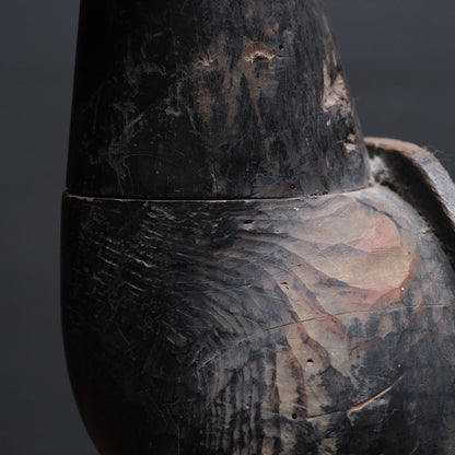 Carved wooden votive horse (shinme) from a Shinto shrine, on an inscribed Meiji-period base, view 18 of 21