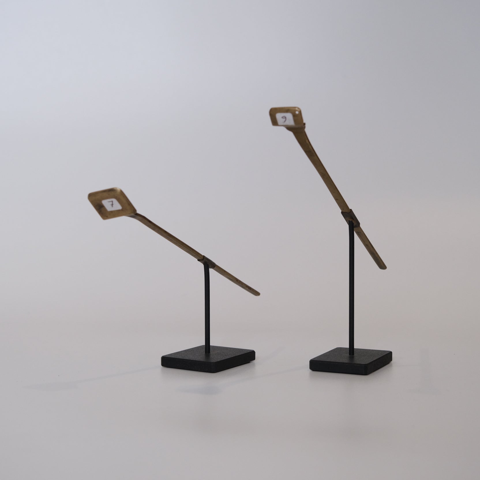 Alternate angle of Meiji period Japanese metal pill form on metal stand