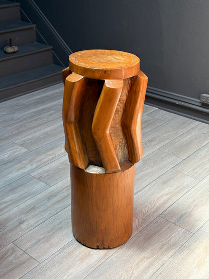 Carved molave wood sugar cane mill roller with chevron teeth, Visayas, Philippines, view 6 of 8