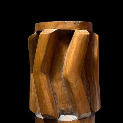 Carved molave wood sugar cane mill roller with chevron teeth, Visayas, Philippines, view 2 of 8