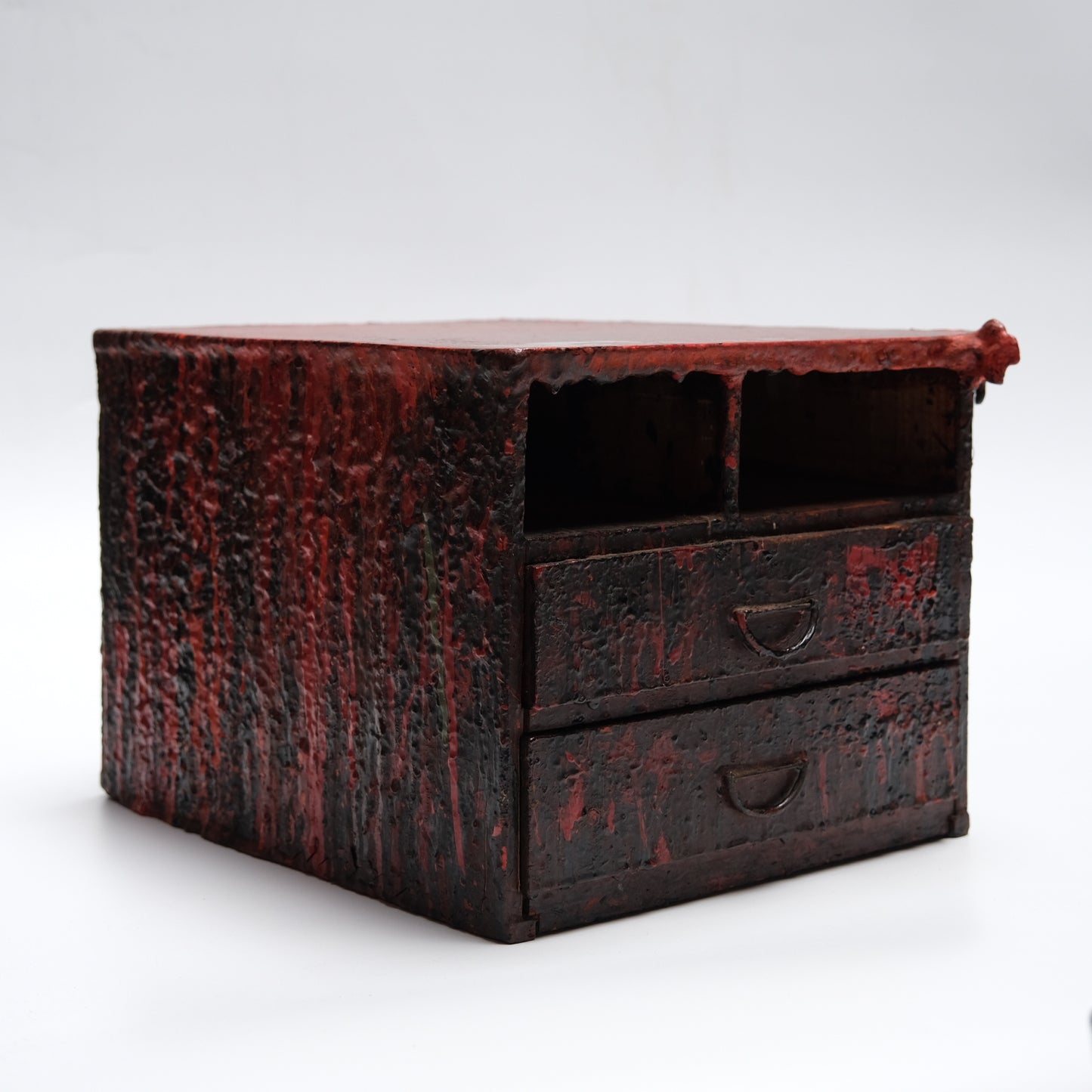 Lacquer Worker's Box — wood box finished in layered urushi lacquer, 19-20c. Japan