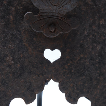 Iron kura lock plate with Daikoku treasure-bag keyhole cover, 18c. Japan — detail view 4 of 5
