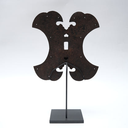 Iron kura lock plate with Daikoku treasure-bag keyhole cover, 18c. Japan — detail view 5 of 5