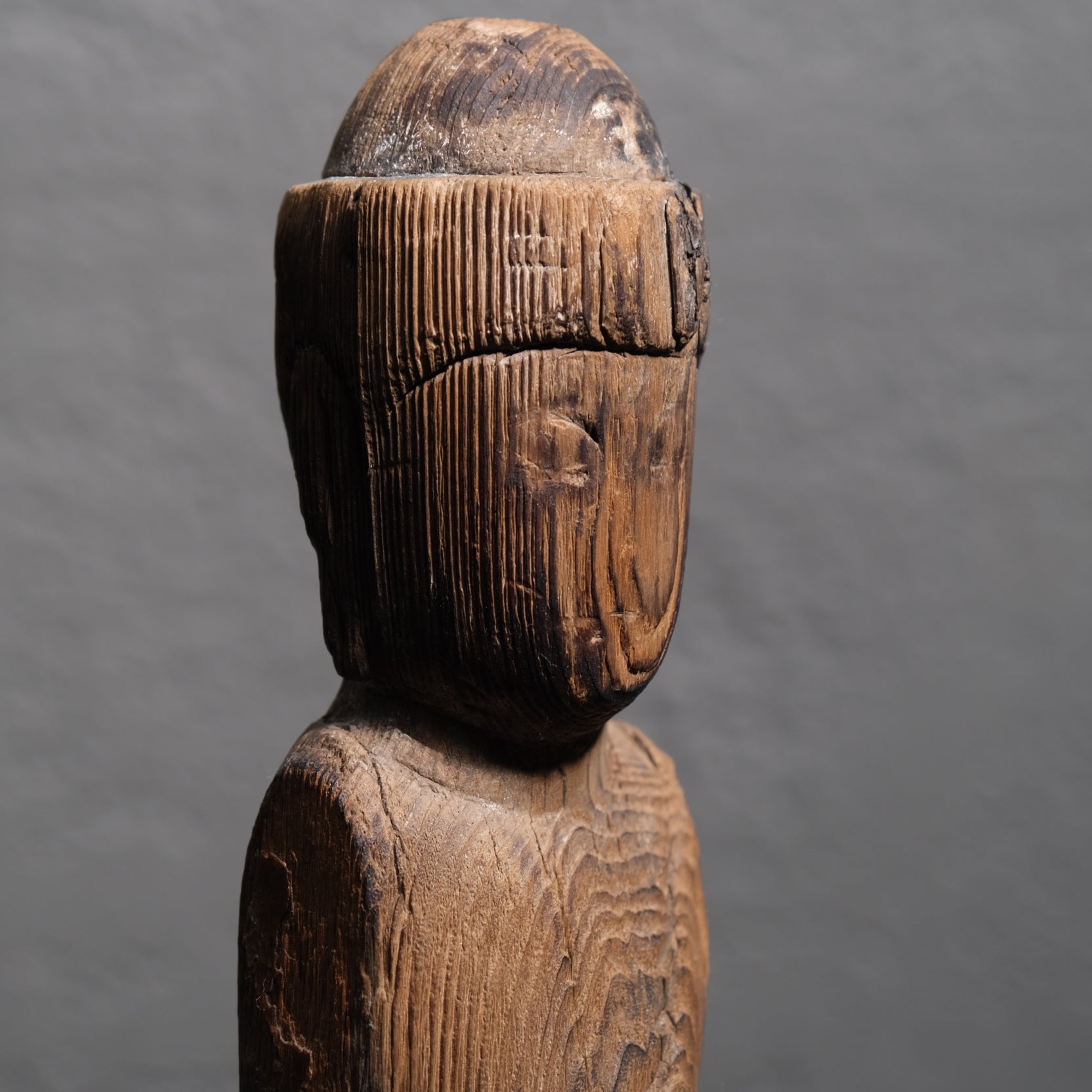 Alternate angle of Heian/Kamakura Kannon Bosatsu on stand, 16-inch height