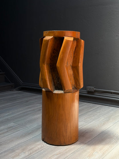 Carved molave wood sugar cane mill roller with chevron teeth, Visayas, Philippines, view 5 of 8