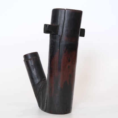 Full view of Edo period Japanese keyaki tree crotch jizai hearth hook