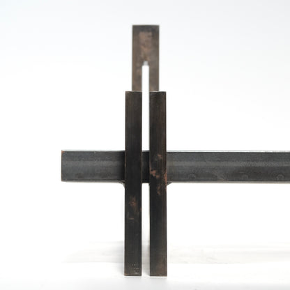 Bronze decorative logs side view showing arrangement