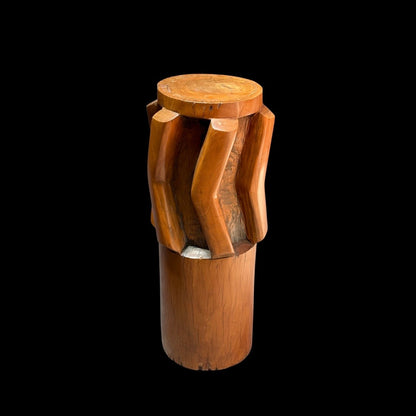 Carved molave wood sugar cane mill roller with chevron teeth, Visayas, Philippines, view 4 of 8