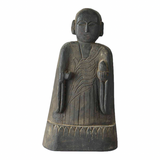 Large Japanese minkanbutsu folk Buddhist figure, carved by village craftsmen