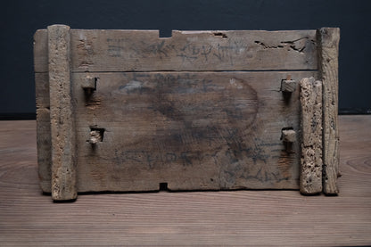 Carved wooden votive horse (shinme) from a Shinto shrine, on an inscribed Meiji-period base, view 21 of 21