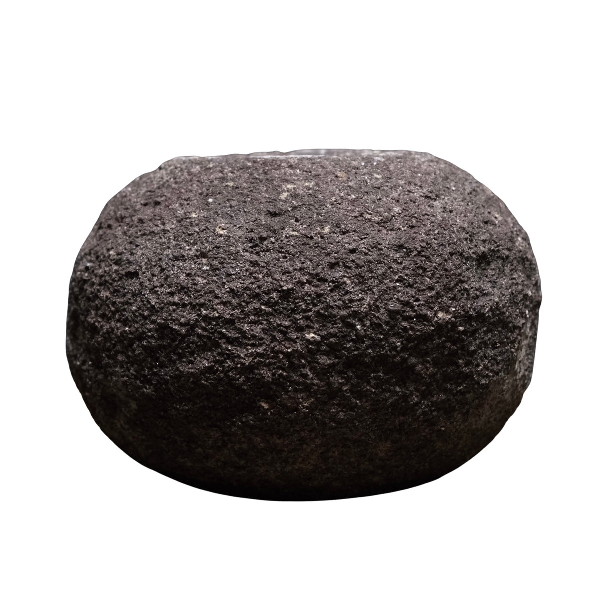 Weathered stone gorinto, a five-element Buddhist memorial stupa inscribed with Sanskrit seed characters, view 5 of 12