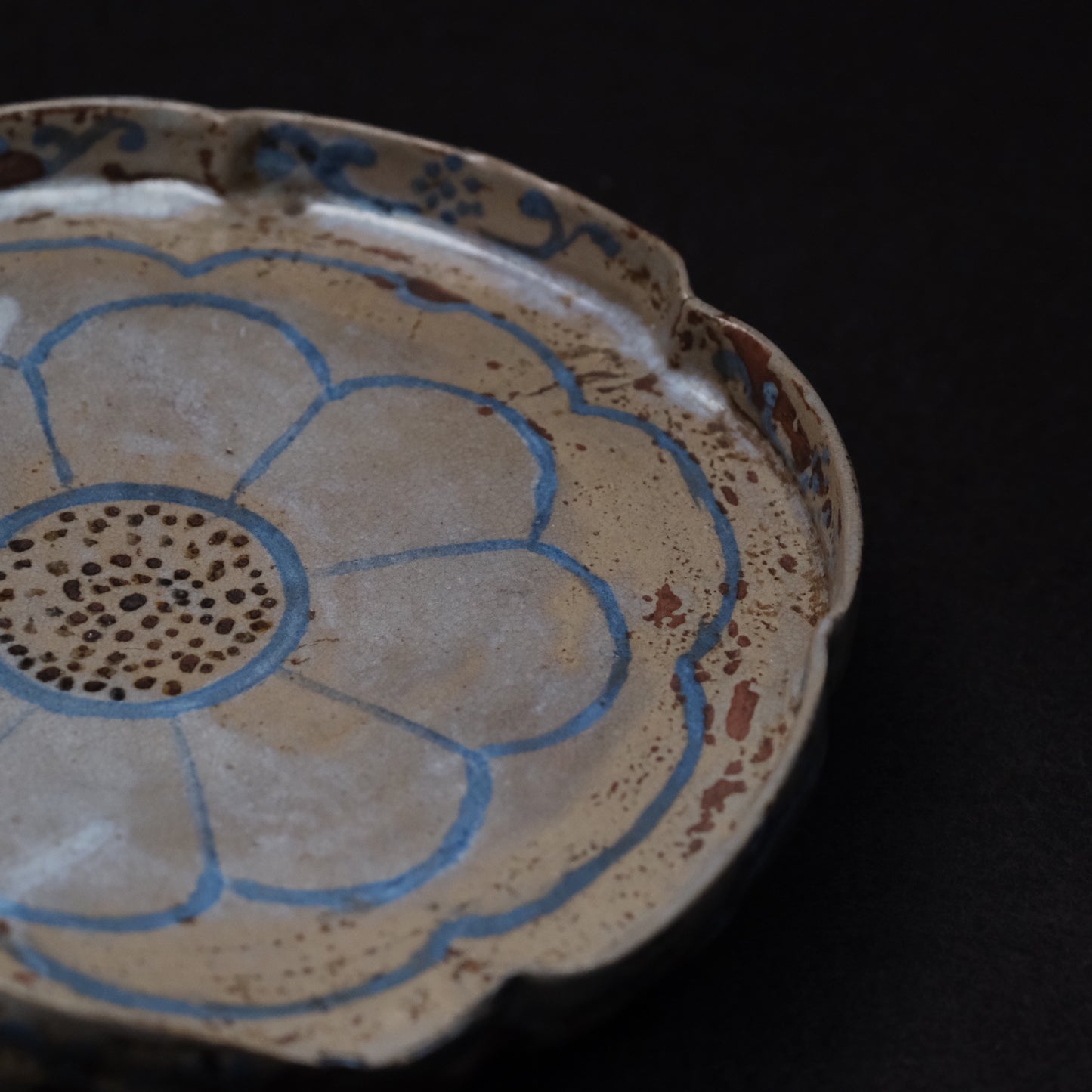 Ofuke Ware Plate, green-glazed leaf-form dish, 19c. Japan — alternate view 5 of 15