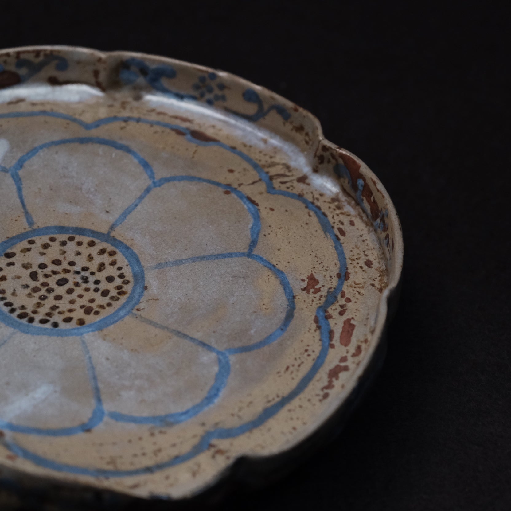 Ofuke Ware Plate, green-glazed leaf-form dish, 19c. Japan — alternate view 5 of 15