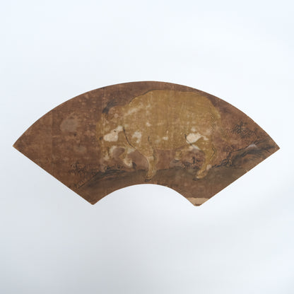 Painted Paper Fan — hand-painted paper fan, 19-20c. Japan