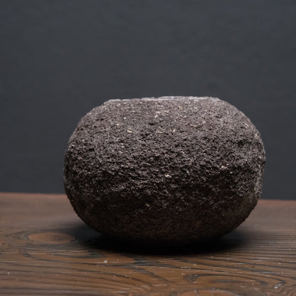 Weathered stone gorinto, a five-element Buddhist memorial stupa inscribed with Sanskrit seed characters, view 12 of 12