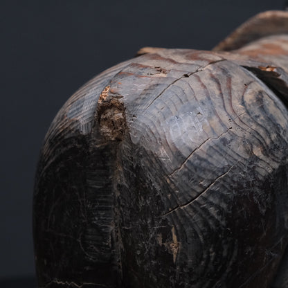 Carved wooden votive horse (shinme) from a Shinto shrine, on an inscribed Meiji-period base, view 13 of 21