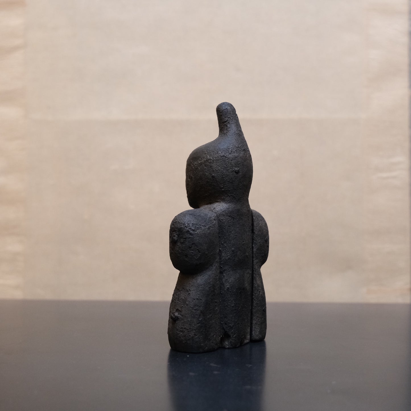 18-19th century Edo shinzo of Hachiman side view showing interlocking sections