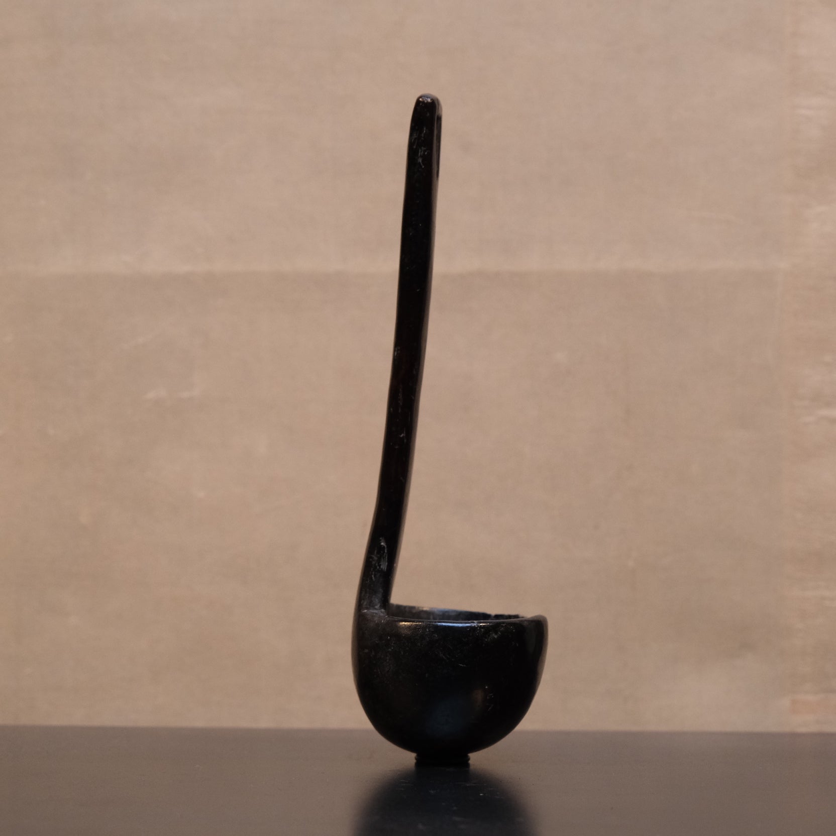 Top view of Philippine folk spoon showing ladle bowl shape