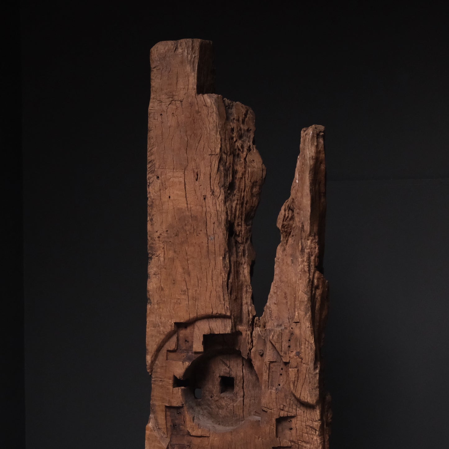 Detail of molave wood grain on Philippine sugar cane mill structural slab
