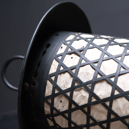 Well-preserved paper panels on Japanese hexagonal lattice hanging lantern