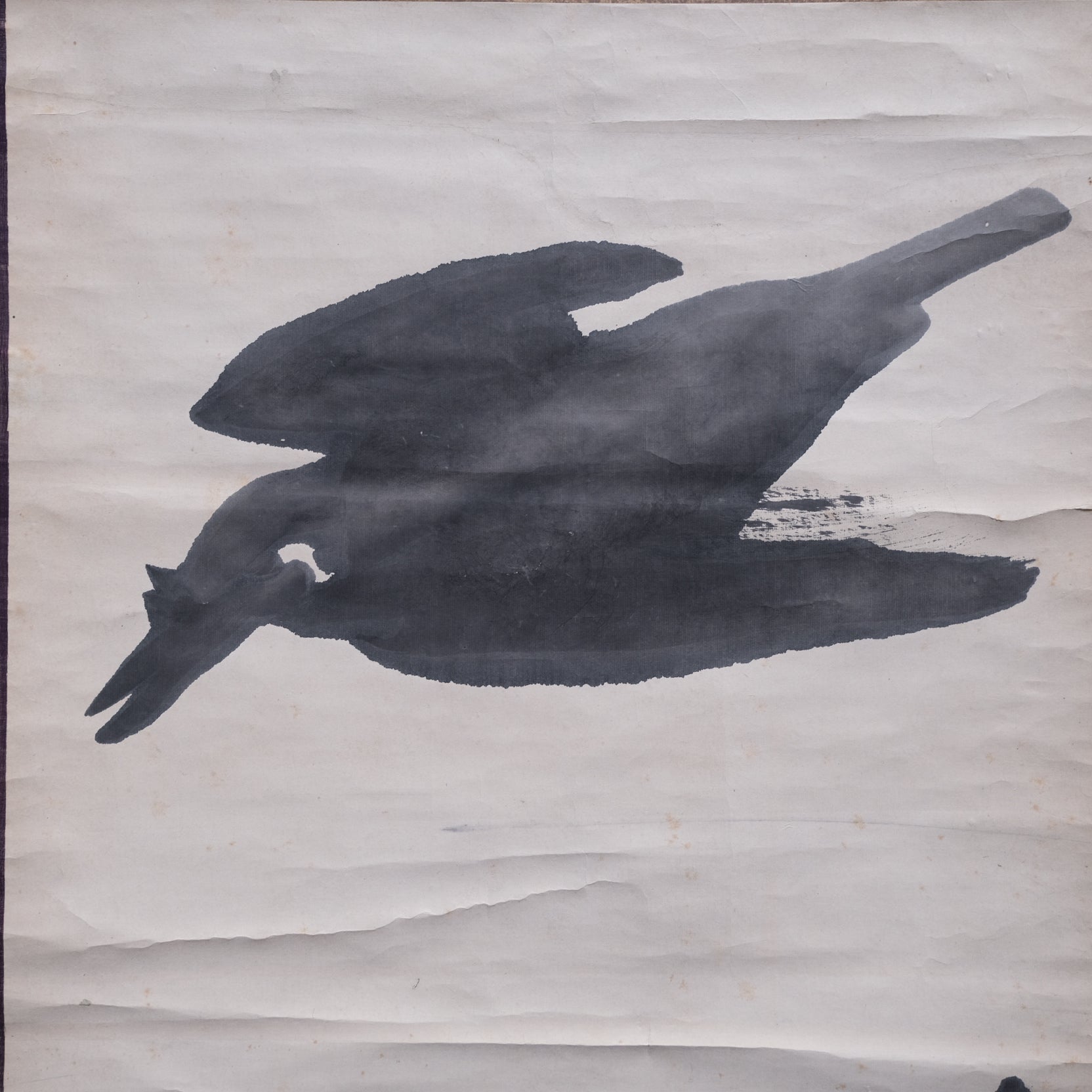 Japanese hanging scroll second view showing mounted scroll format