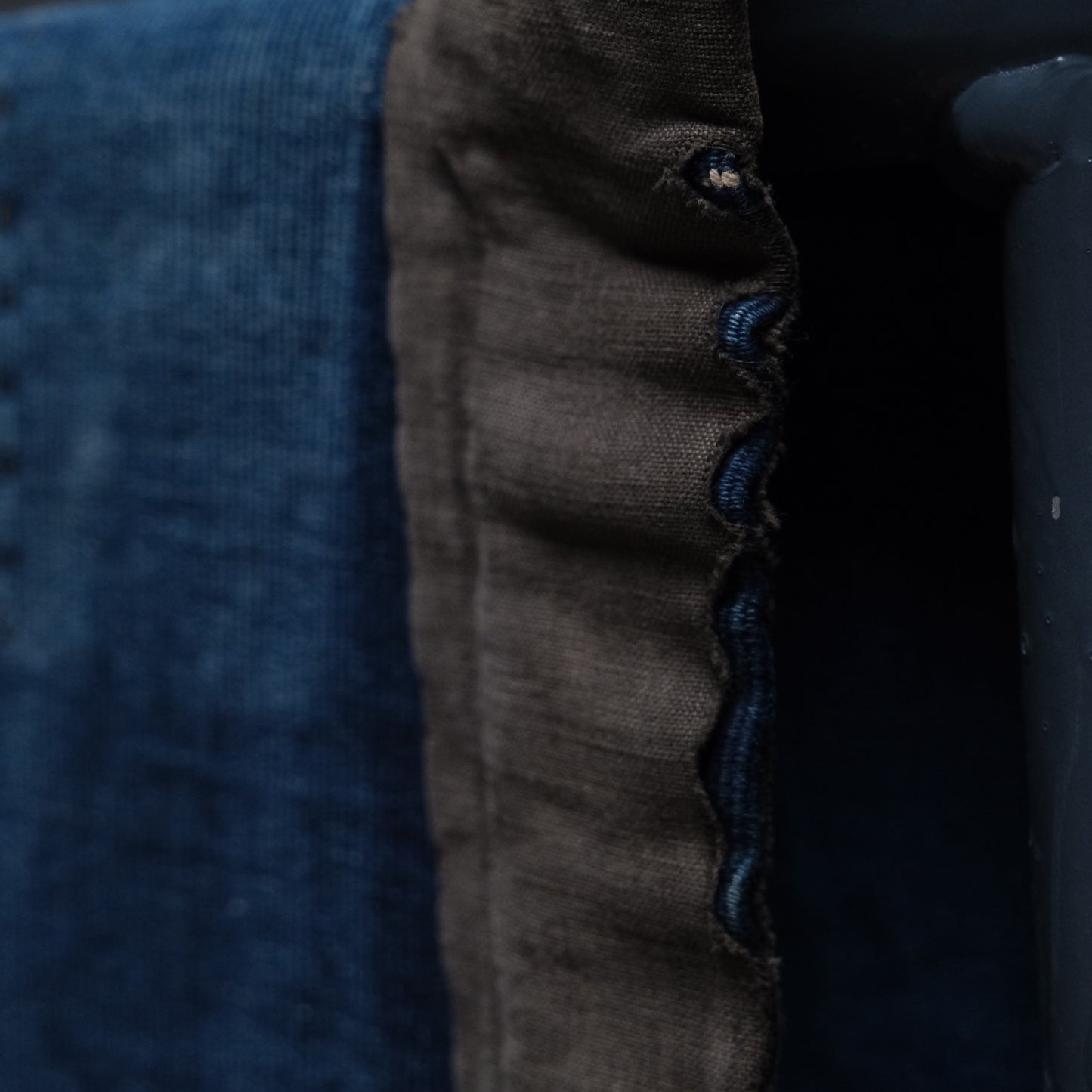 Alternate view of Japanese noragi work kimono showing full pieced form