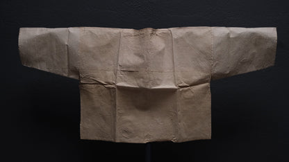 Detail of layered washi mulberry paper texture on Edo period kamiko undershirt