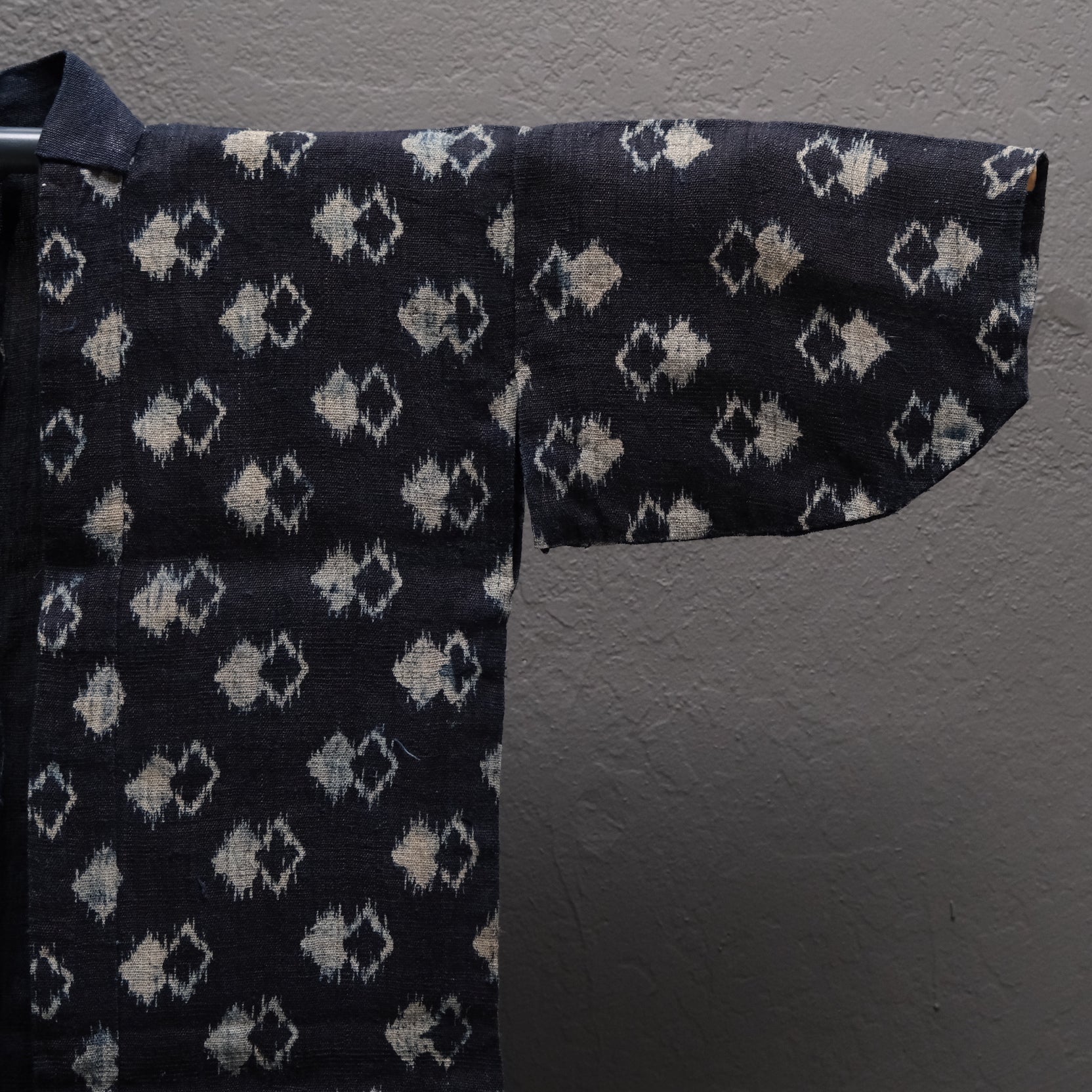 Sleeve area of Japanese double ikat woven robe