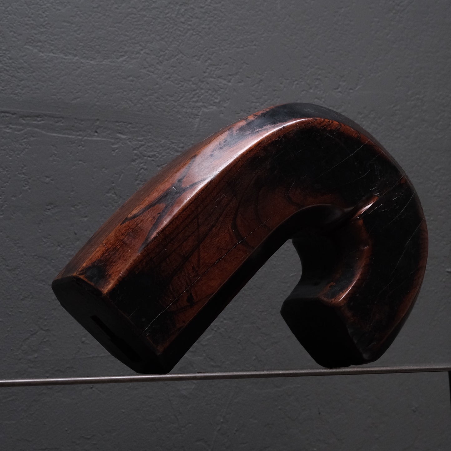 Full view of Edo period Japanese Ebisu style jizai kagi hearth hook