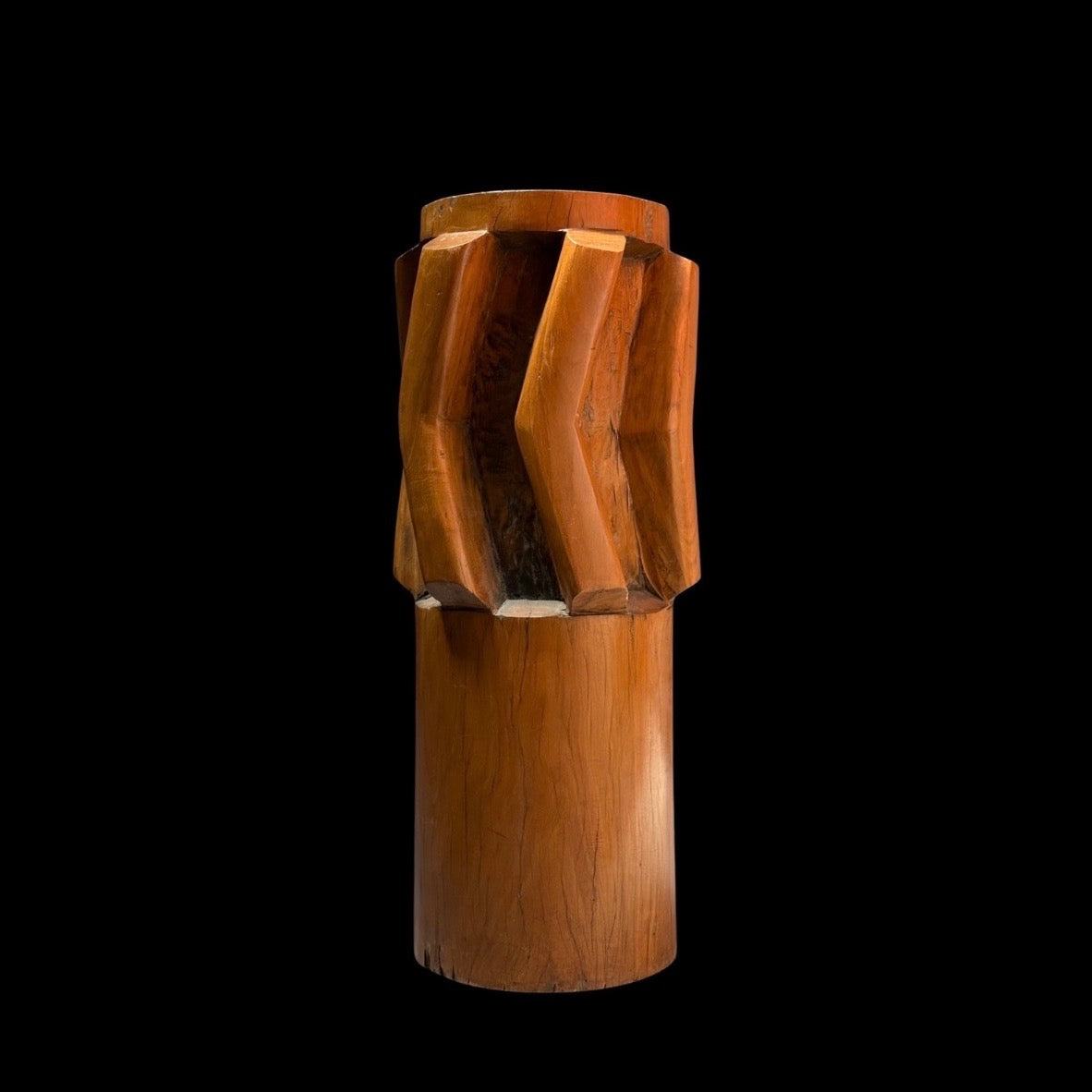 Carved molave wood sugar cane mill roller with chevron teeth, Visayas, Philippines, view 1 of 8