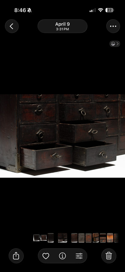 Japanese kusuri dansu (apothecary chest) with small drawers, view 3 of 3