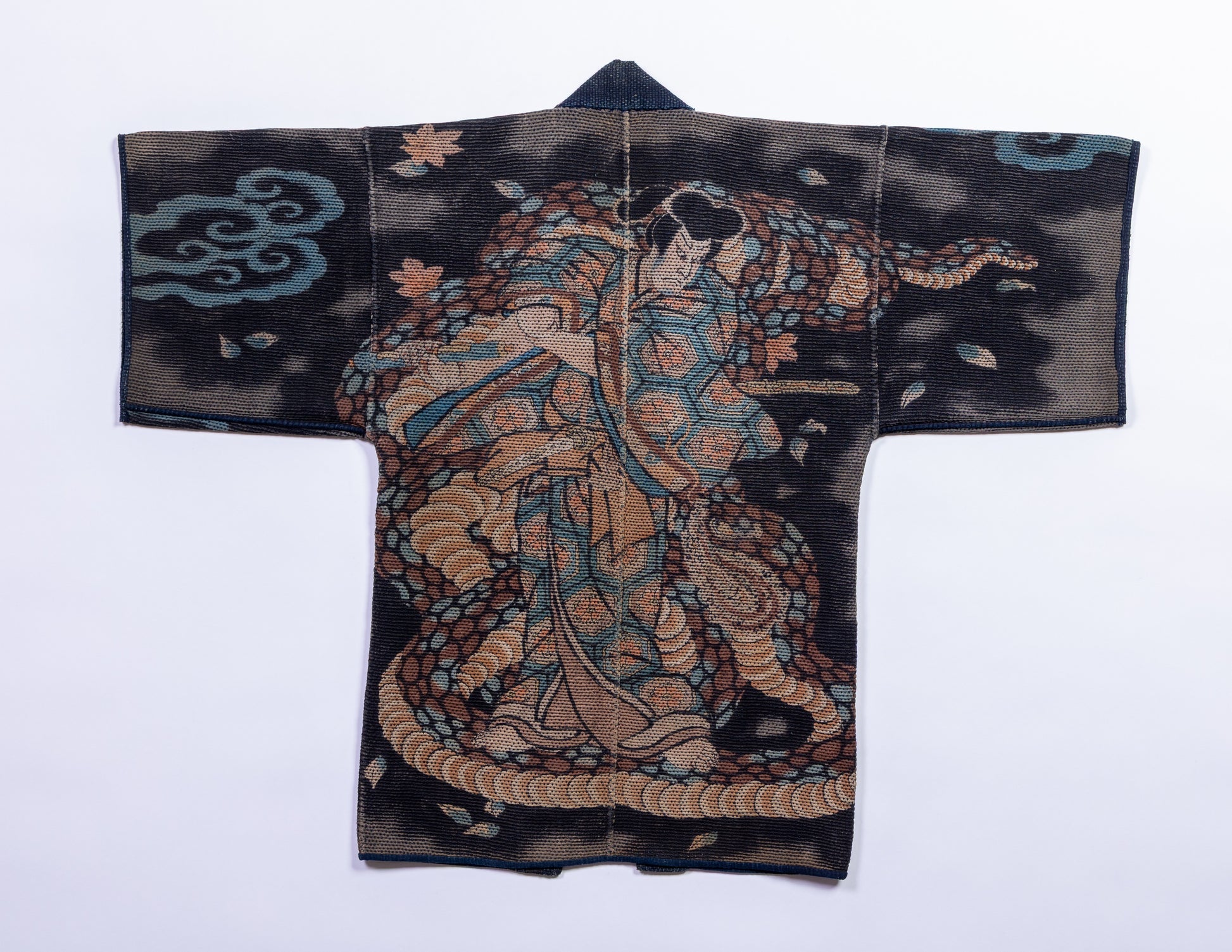 Third sashiko hanten jacket in collection showing variant pattern