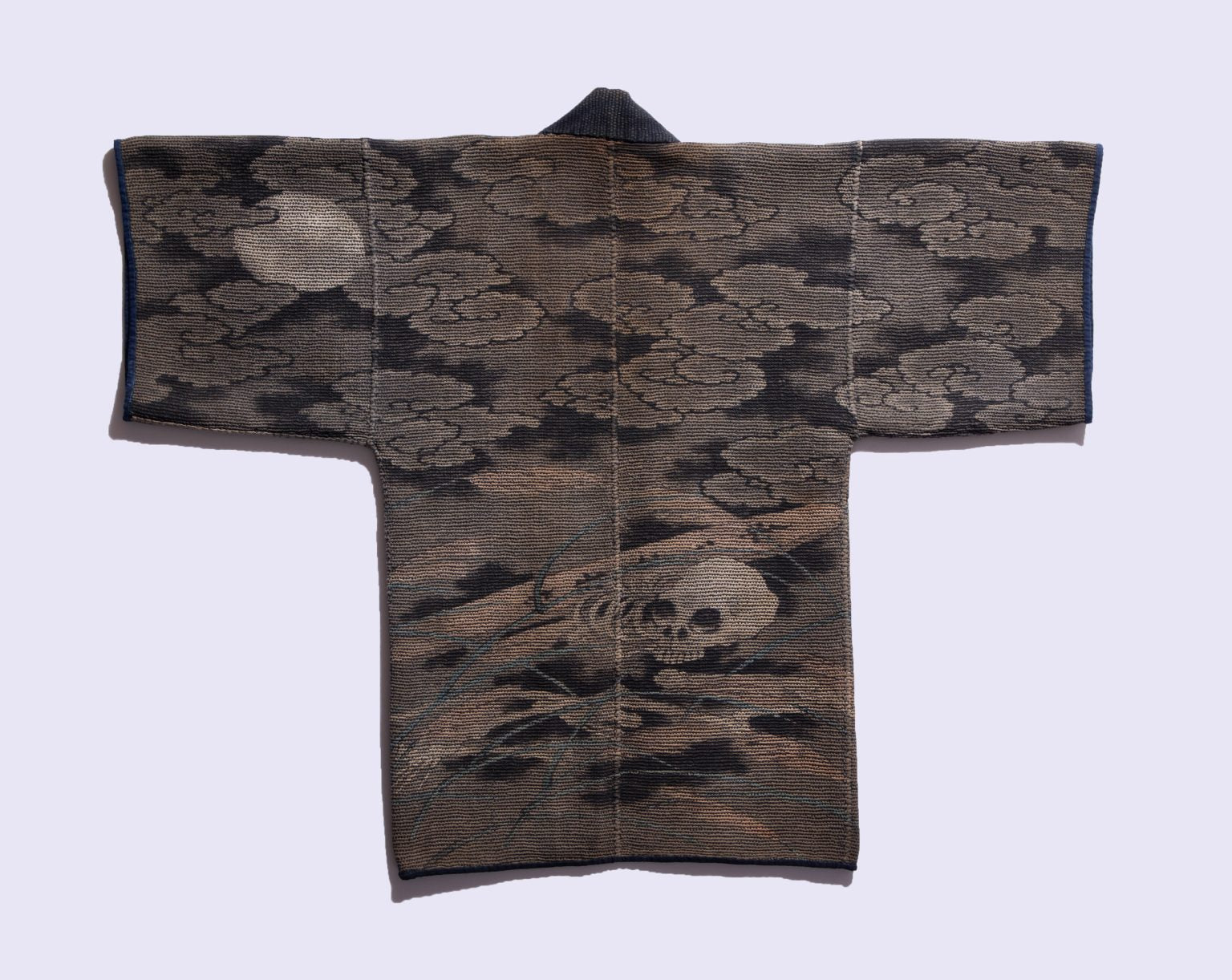 Individual sashiko hanten jacket detail showing geometric stitching pattern