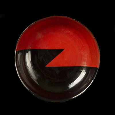 Set of five Japanese lacquer plates with lightning motif, early 20th century